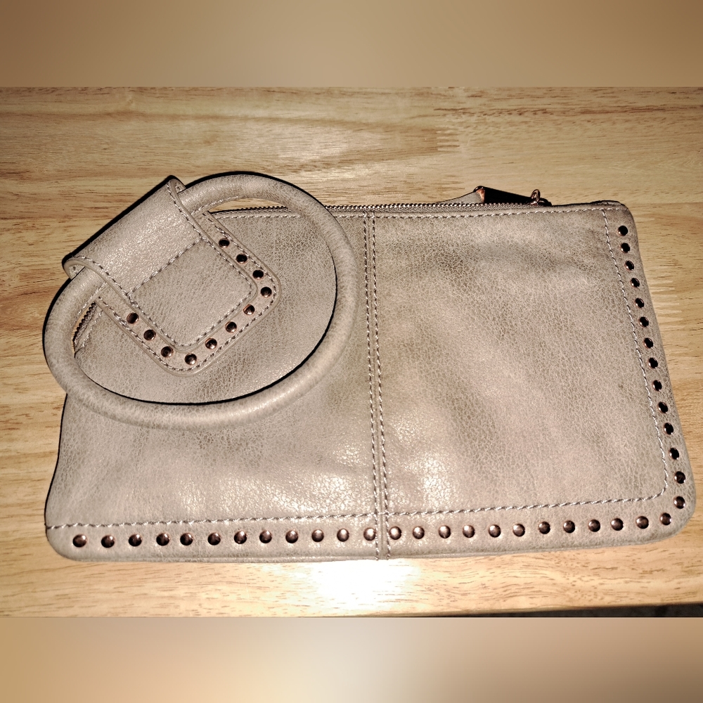 Hobo dusty rose studded sable wristlet